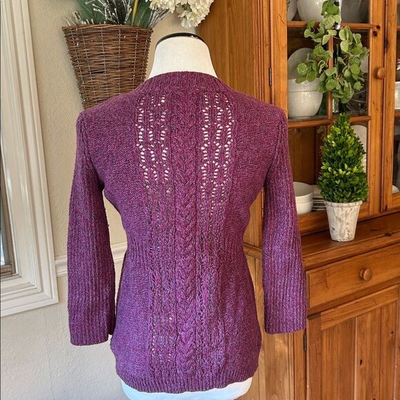 DKNY Plum Button-Up Cardigan - Picture 3 of 9